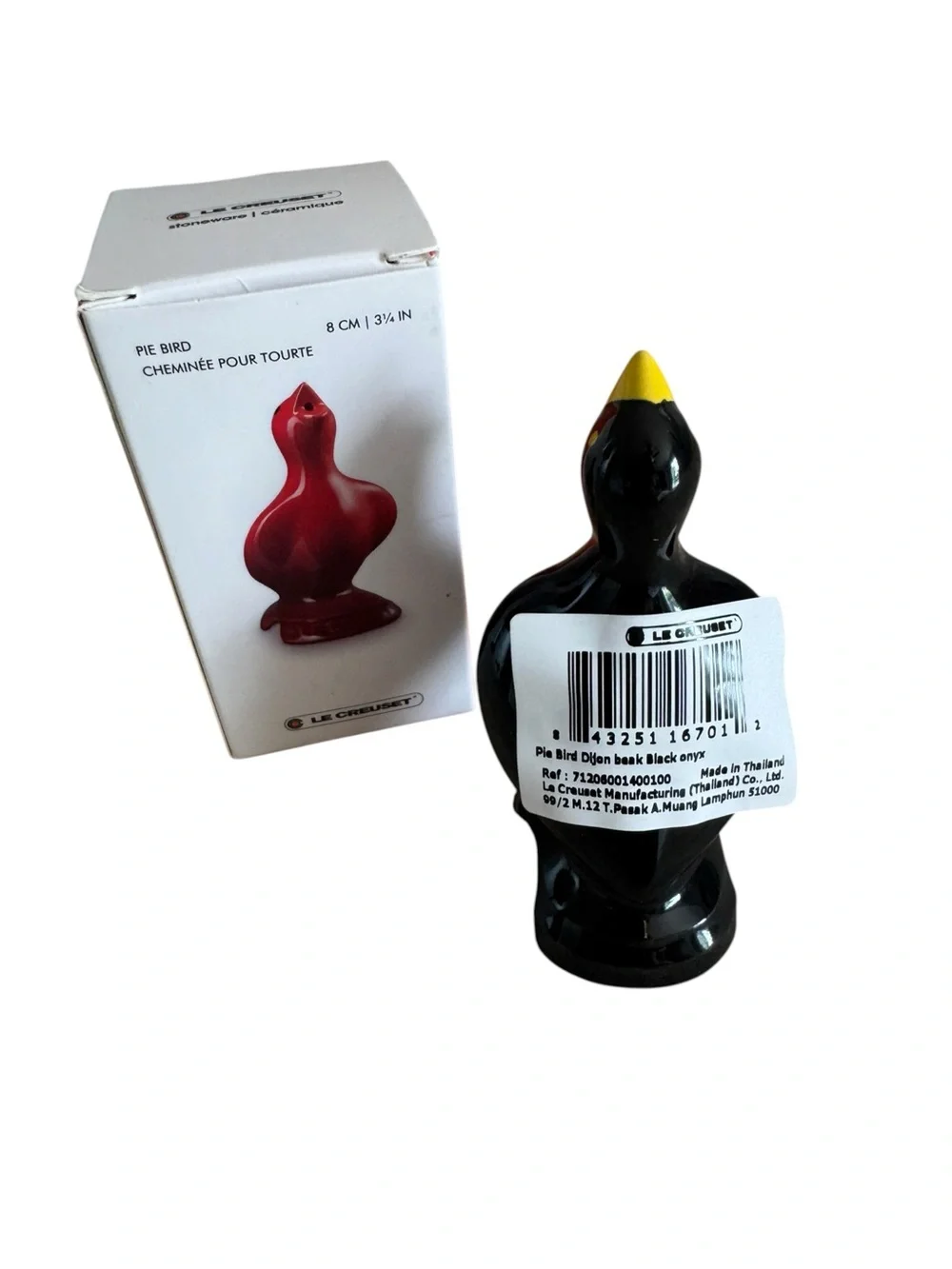 NWT Le Creuset Stoneware Black Pie Bird